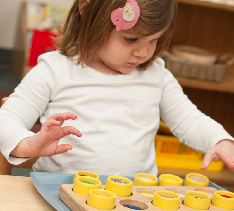 girl sorting work