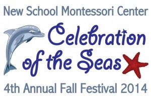 Banner for Fall Festival with dolphin jumping and starfish with details of dates