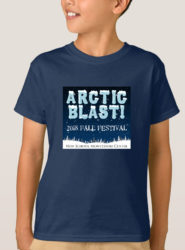 fall festival arctic blast teeshirt mockup boy standing with navy teeshirt and fall festival logo
