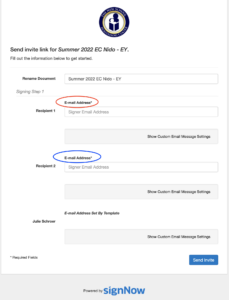 screen shot of application