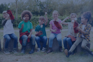 children running outdoors