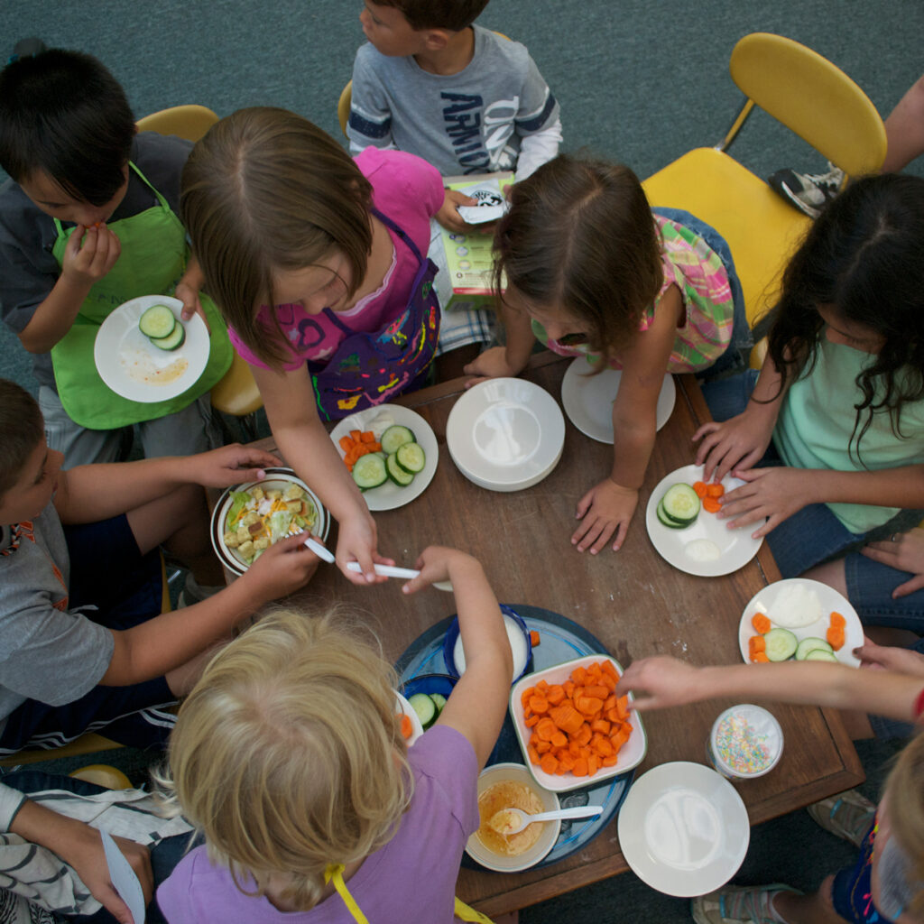 children in cooking camp
