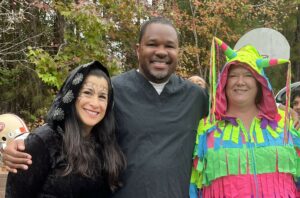 3 teachers having fun on halloween