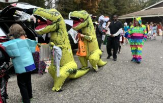 two dinosaurs for trunk or treat event 2023