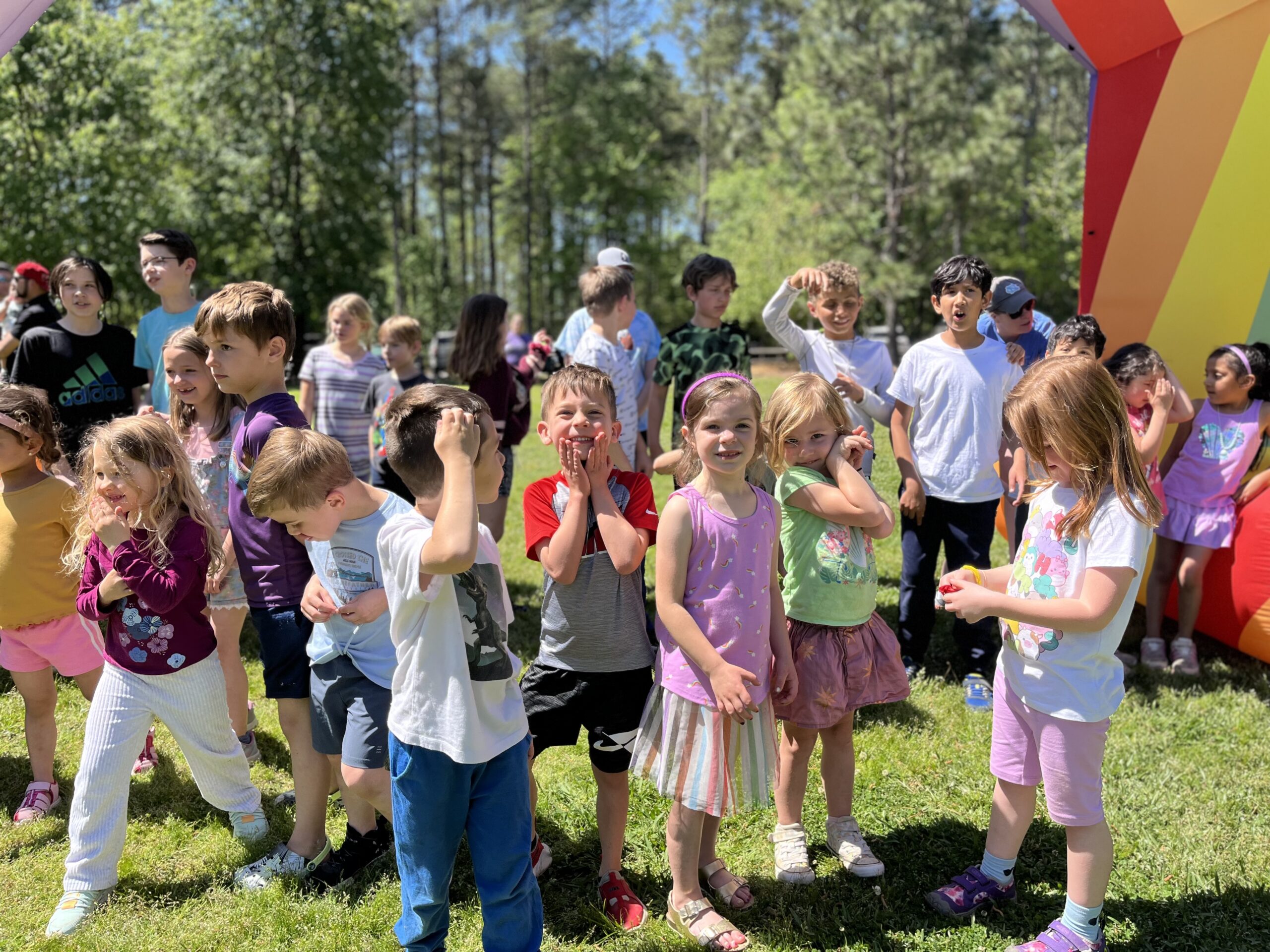 children waiting at the starting line for the fun run at The New School's Spring Fling